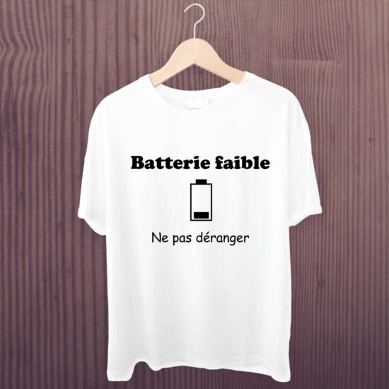 T-shirt Homme Batterie faible ne pas déranger