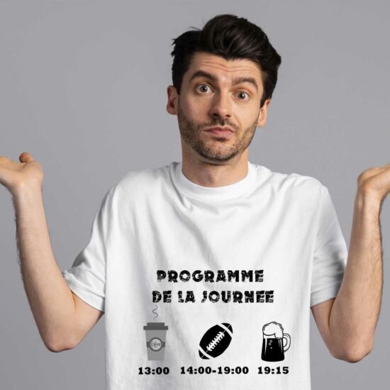 T-shirt Programme de la journée rugbyman